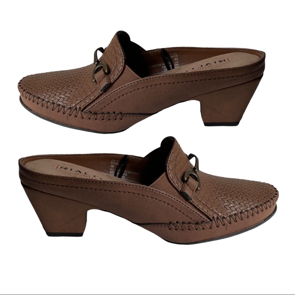 Rialto Women’s Suri Brown Faux Leather Mule Slip On Shoes